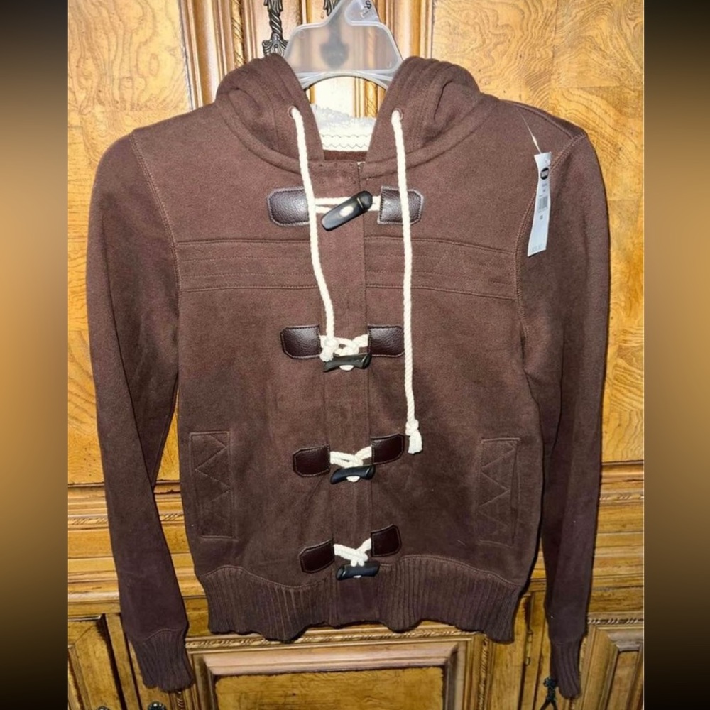 Old navy Women’s Brown Zip up Jacket With buttons Size XS